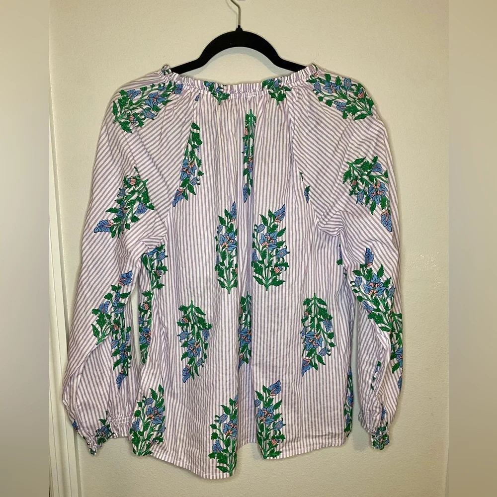 J Crew Long Sleeve Cotton Top. Size L - Picture 2 of 8